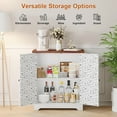 thumbnail image 5 of TOYTEXX White Buffet Sideboard Cabinet with Patterned Doors & Storage for Kitchen or Living Room, 5 of 5