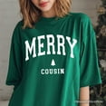 thumbnail image 2 of Merry Cousin Retro Christmas T-Shirt, Matching Family Holiday Tee, 2 of 7