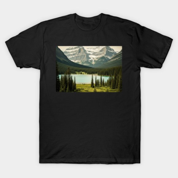 T-shirt Unisexe Photo Nature Lac de Montagne Majestueux M10689, jusqu'à la Taille 5TG