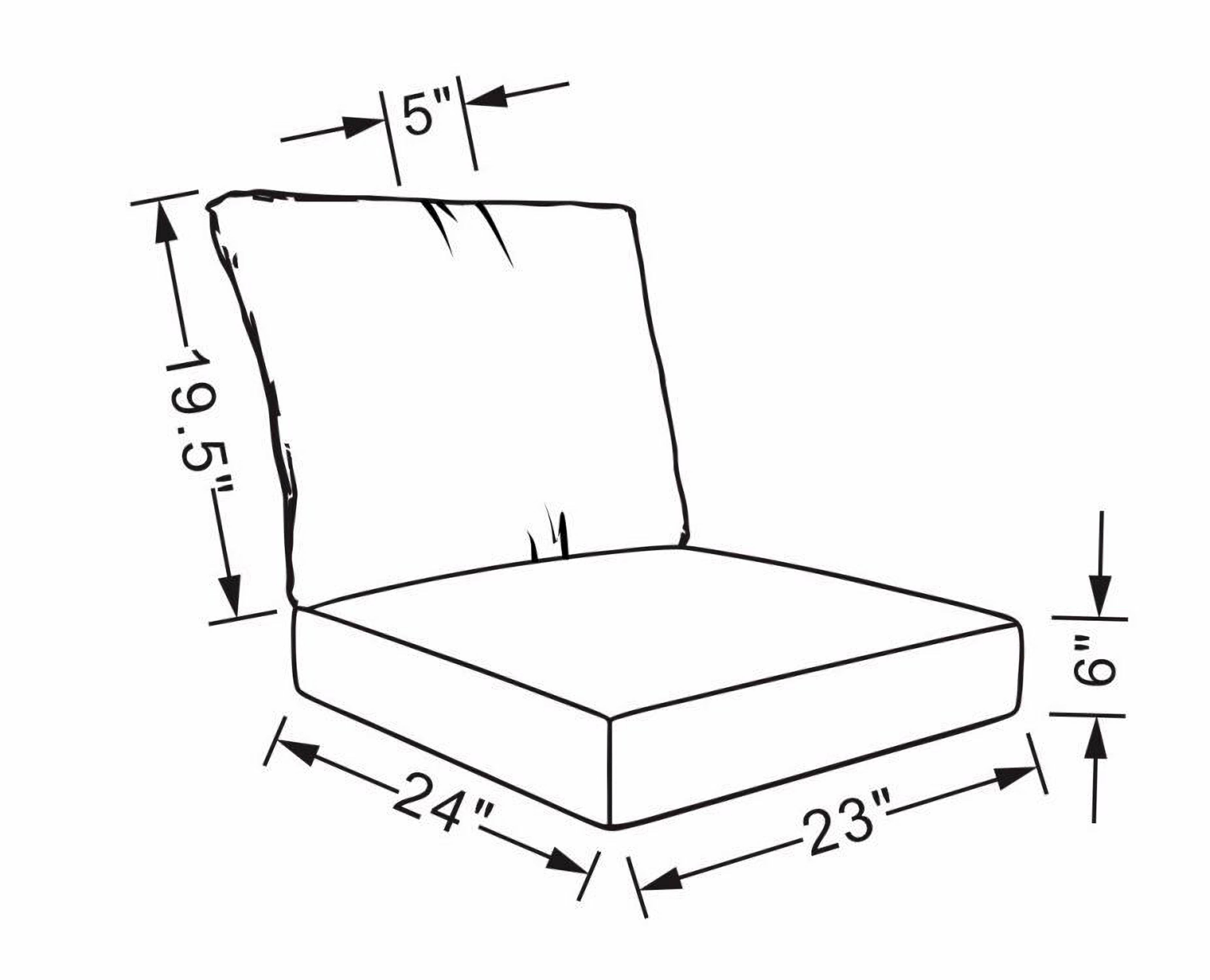 Donglin 43.5" x 23" Beige Square Deep-Seat Outdoor Seating Cushions (2 Pack)