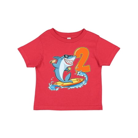 

Inktastic Second Birthday Surfing Shark with Hot Dog and Ice Cream Gift Toddler Boy or Toddler Girl T-Shirt