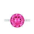 thumbnail image 3 of Rosec Jewels Lab Grown Pink Sapphire Solitaire Ring with Diamond Side Stones - 10 mm, 925 Sterling Silver, US 4.00, 3 of 7