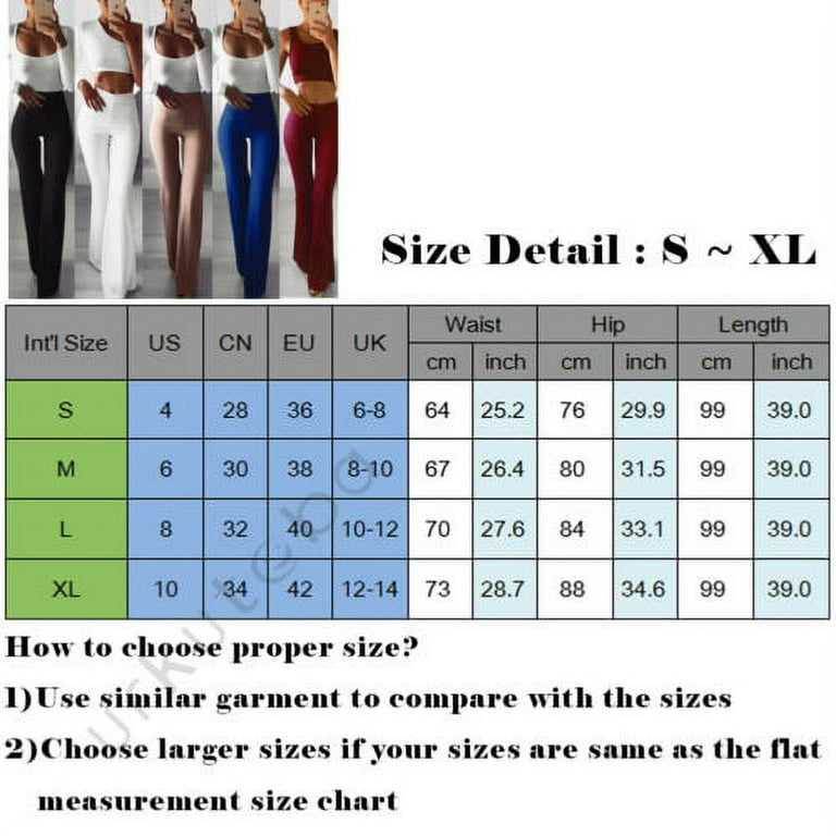 Plus Size Women Solid Color High Waist Wide Leg Flared Office