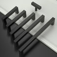 thumbnail image 5 of Amerdeco 10 Pack Matte Black Cabinet Pulls 7.5 Inch(192mm) Hole Centers Kitchen Cabinet Handles Cabinet Hardware Cupboard Handles Square Drawer Pulls SH0004, 5 of 7