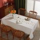 thumbnail image 2 of Mantel de lino de algodón para mesa de comedor, cocina de granja, mantel rectangular, cubierta para mesa de centro, beige, flor de café, 55x55 pulgadas, 2 of 5