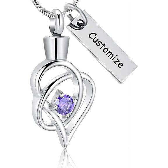 Cremation Jewelry Infinity Heart Urn Necklace for Ashes for Women Men  Inlay Crystal Keepsake Memories Urn Pendant for Human Ashes Holder Heart Urns for Pet