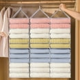 thumbnail image 6 of 1 Pack Hanging Closet Organizer PVC Waterproof Wardrobe Clothes Organizer Dividers 12 Shelves Fabric Cabinet Pants Storage Box Foldable Drawers with Hook for Home Dorm Camping (White), 6 of 12