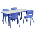 thumbnail image 3 of Flash Furniture Emmy Adjustable Classroom Activity Table with 4 Chairs, 23.625"W x 47.25"L, Blue, 3 of 6