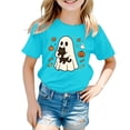 thumbnail image 2 of 13-14 Years Girl Halloween Printed Short Sleeved Top Halloween T-Shirt Party Gift Fashion Party Tees, 2 of 7