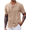 Khaki, variant on COOFANDY Mens Vintage Shirts Short Sleeve Button Up Knitted Polo Shirts Casual Beach Summer Shirt
