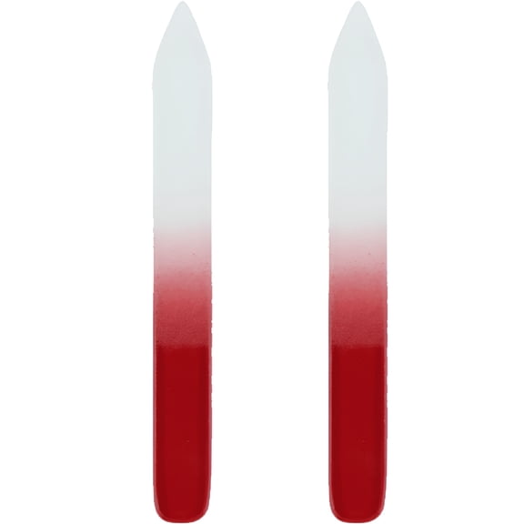 EXLEAF 2026 New 2Pack Crystal Glass Nail File,Glass Fingernail File for Natural Nail Professional Manicure Nail Tool,Double-Sided Etched Gentle Nail Care (Short Red)