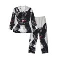 thumbnail image 1 of Fotbe Cool French Bulldog Wine Pijama de Hombre con Estampado de Manga Larga, Conjunto de 2 Piezas, Ropa de Dormir Suave y Cómoda con Bolsillos-Medium, 1 of 7