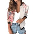 thumbnail image 2 of LOVZFMLL Vestes pour Femmes Chandail en Molleton Ample à Manches Longues avec Fermeture Éclair Veste de Baseball Tricotée Décontractée, 2 of 5