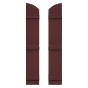 Builders Edge 14W in. Closed Board-N-Batten Arch Top Vinyl Shutters
