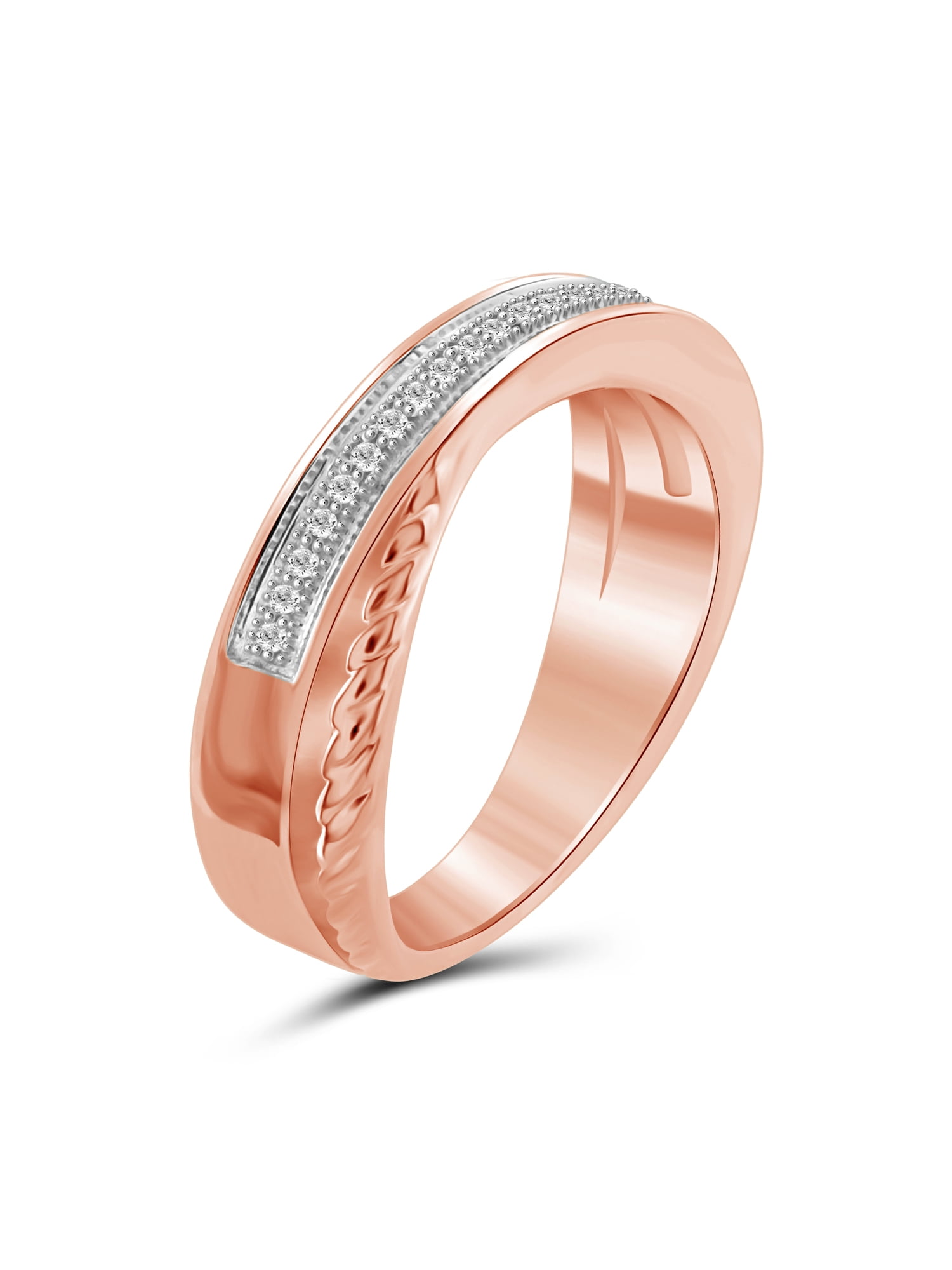 JewelersClub Diamond Rings for Women – Accent White Diamond Ring Jewelry– Rose Gold Over Silver Bands for Women –– Ring by JewelersClub