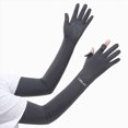 thumbnail image 2 of CAUYDY UV Long Sun Gloves Women's Sunblock Driving Gloves Non Slip Full Finger Arm Sun Protective for Outdoor Sports(L101-Dark Gray,One Size), 2 of 5