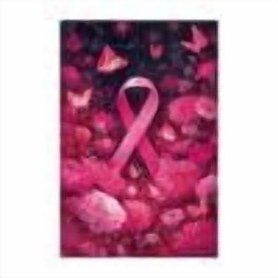 Breast Cancer Awareness Pink Ribbon Yard Sign with Stakes - 12.8