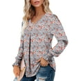 thumbnail image 2 of KISSMODA Women's Long Sleeve Comfy V-Neck Blouse & Tunic Tops, S-2XL, 2 of 4