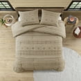 thumbnail image 3 of 3 PCS King/Cal King Chenille Oversized Comforter Set Tan, 3 of 6