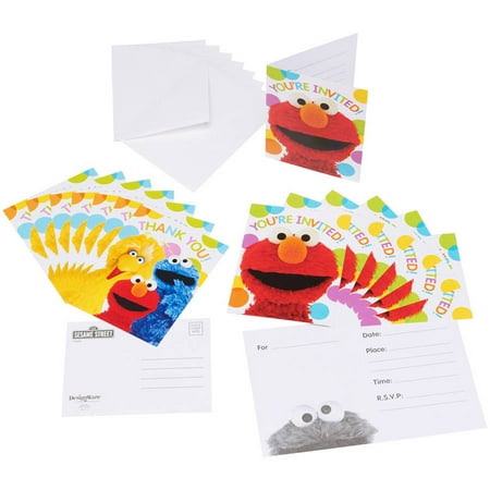  Elmo  Invite and Thank You Combo Pack 8 Count Party  