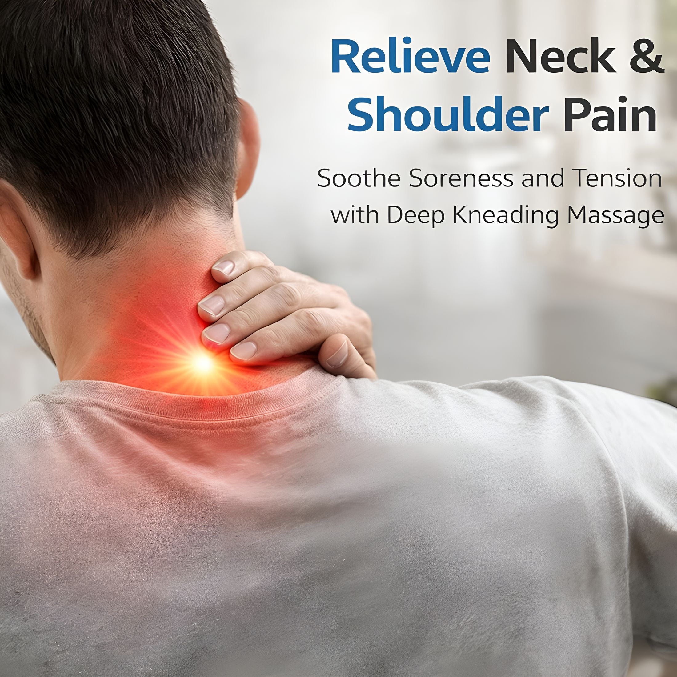 OITY Neck Massager with Heat Ultimate Neck and Shoulder Massager for Relaxation, Portable Usb Charging, Realistic Massage Sensation