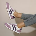 thumbnail image 6 of uvwlwu Platform Lace Up Casual Walking Shoes Fashion Comfortable Leather Upper Sneakers For Daily Wear Sole Lightweight Design Durable Construction All Day Footwear(Purple,6), 6 of 9