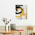 thumbnail image 2 of COMIO  Framed Canvas Print Wall Art Set Gold Black Circle Ring Spiral Collage Abstract Shapes Illustrations Modern Art Decorative Contemporary for Living Room, Bedroom, Office, 2 of 4