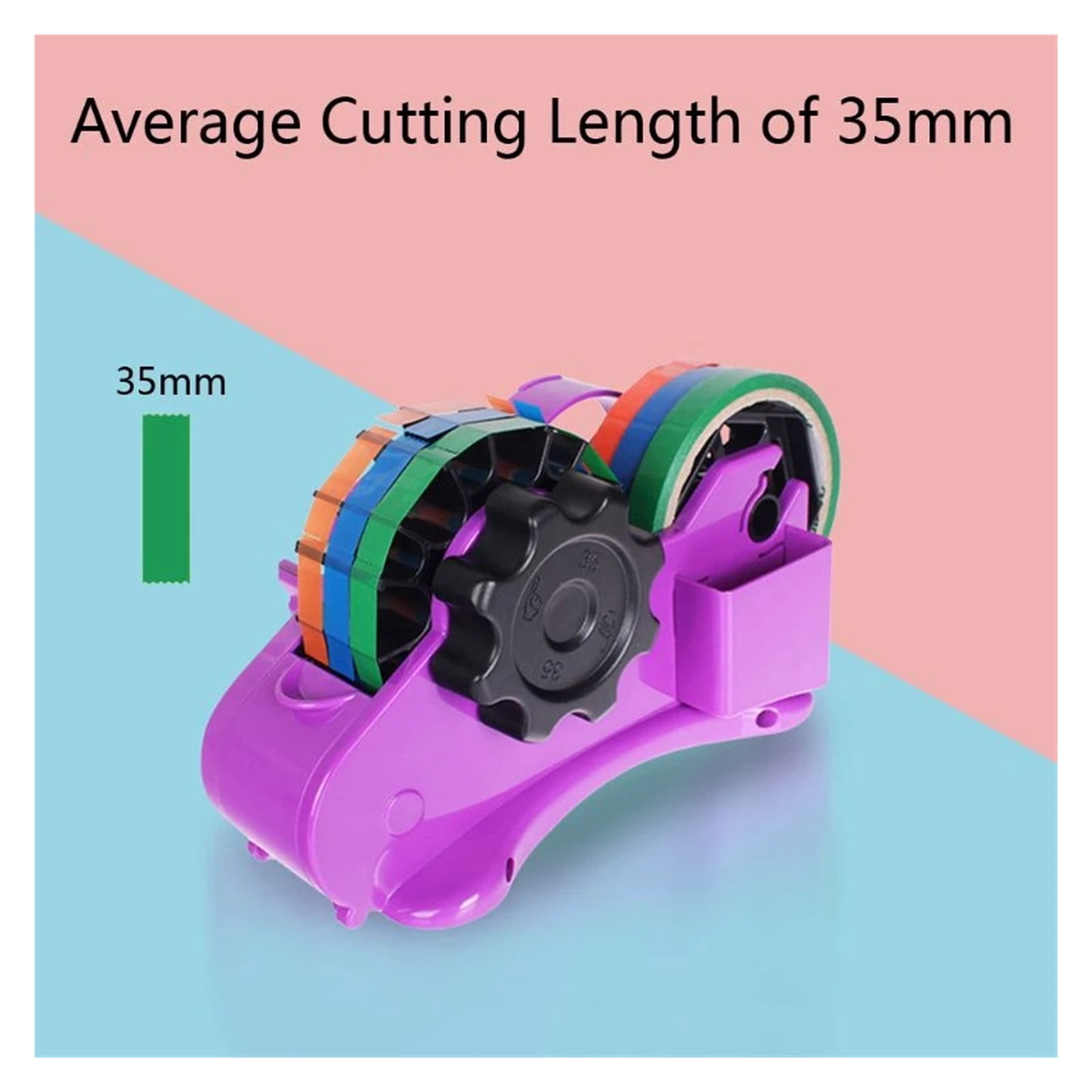 Semi-Automatic Tape Dispenser With 35Mm Fixed Length Tape Cutter Desktop Office Packaging Household Tools