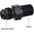 6AN Male Flare to 1/8" NPT Pipe Fitting Adapter Aluminum Straight Black