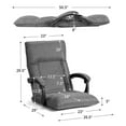 thumbnail image 2 of Costway14-Position Floor Chair Lazy Sofa w/Adjustable Back Headrest Waist Grey, 2 of 10