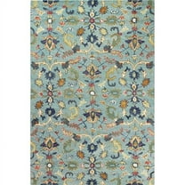 Bashian R131-TE-76X96-AL110 7 ft. 6 in. x 9 ft. 6 in. Valencia Transitional 100 Percent Wool Hand Tufted Area Rug, Teal