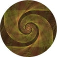 thumbnail image 1 of Ahgly Company Machine Washable Indoor Round Transitional Black Brown Area Rugs, 7' Round, 1 of 7