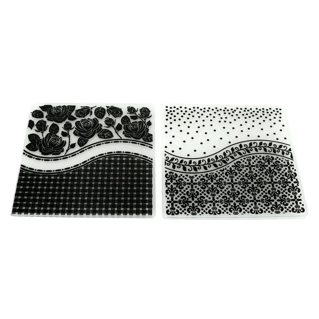 Embossing Template Folders,2Pcs Embossing Folders Unique Plastic Embossing Folders Embossing Folders Striking Appearance