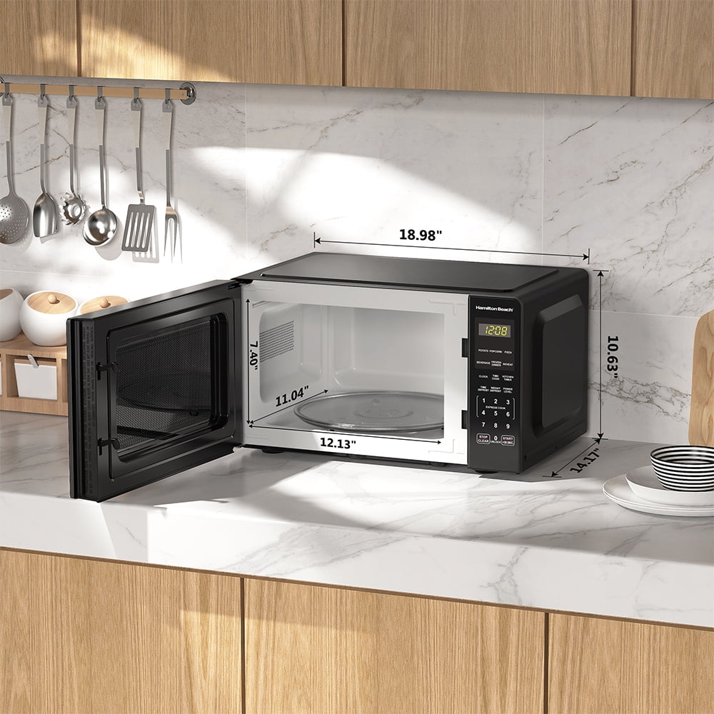 Hamilton Beach 0.9 Cu ft Countertop Microwave Oven, 900 Watts, Stainless Steel, New  (图3)