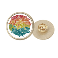 thumbnail image 1 of Broche de oro metálico circular Blue Ocean Fish resumen ilustrar, 1 of 3