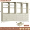 thumbnail image 6 of Aheaplus 4-Piece 96" Heavy Duty Walk-in Closet System - 12 Wood Drawers, 4 Hanging Rods, 4 Shelves, White Oak(96"L x 15"W x 80"H), 6 of 6