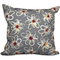Simply Daisy 16" x 16" Antique Flowers Floral Print Pillow, White