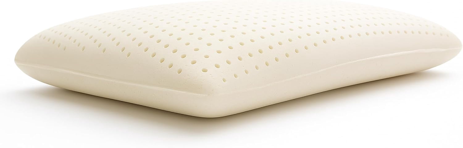 OrganicTextiles All Natural Low Profile Low Height Latex Pillow (Standard Size, Soft), with GOTS Certified Organic Cotton Covering