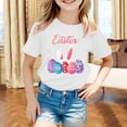 thumbnail image 2 of MIASHUI T-Shirt à Manches Courtes pour Enfants Joyeuses Pâques Imprimé Œuf Bunny, Blanc, 4-5 Ans, 2 of 4