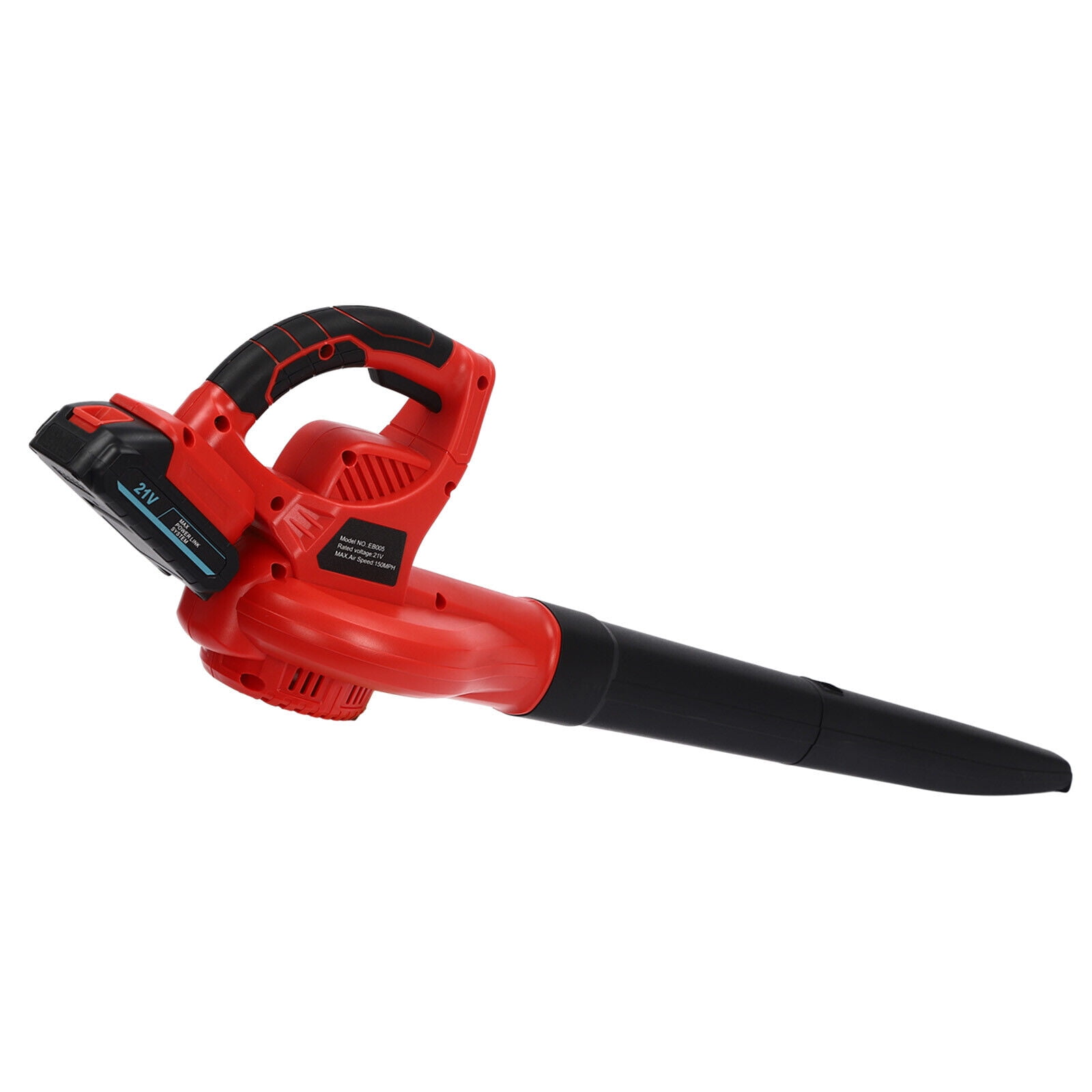 EB005 Battery Powered Leaf Blower, Leaf Electric Handheld Lithium-ion Blower, Cordless Leaf Blower with 2x 1500 mA Lithium Batteries (Red - Low Noise)