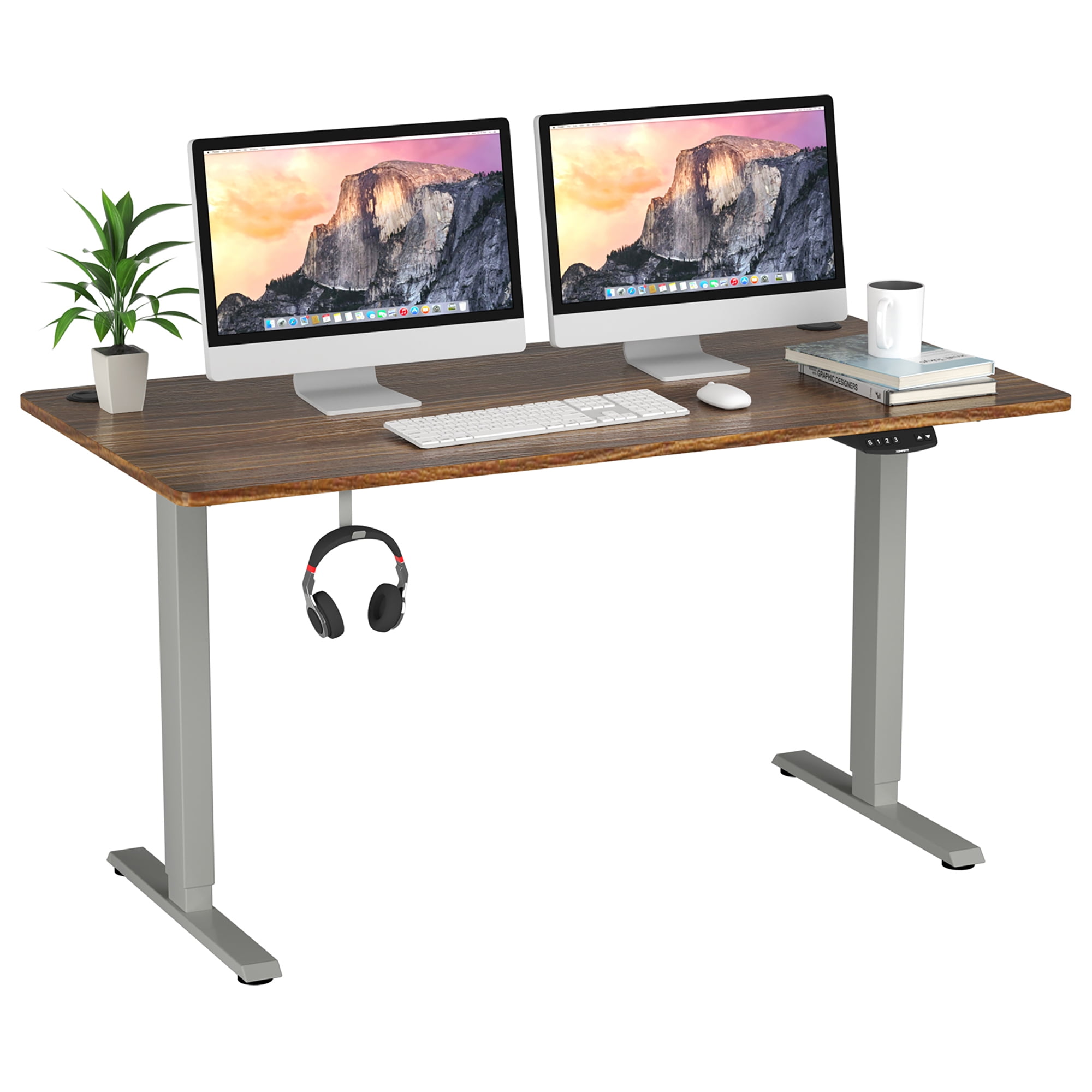 Costway 55'' x 28'' Electric Adjustable Standing up Desk Dual Motor w/ Controller