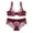 Wine, variant on Bra Brief Sets Lace Transparent Women's Nice Bra Set Breathable Underwear Set Red 90C