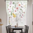 thumbnail image 3 of Spring Floral Balloon Curtains for Windows, Bedroom Curtains 54 Inch Length, Pink Flowers Sage Green Plaid Pastoral Tie Up Curtains Panels Thermal Insulated Bathroom Curtains Window 42"x54", 3 of 8