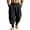 Black, variant on Men's Linen Pants Contrast Color Cuffed Jogger Drawstring Design Breathable Casual Pants Lightweight Everyday Trousers White S