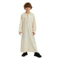 thumbnail image 6 of ANINEO Boys Robe Clothes Kimono Loose Abaya Long Sleeve Embroidered Chiffon Kaftan Cardigan Casual Dubai Thobe, 6 of 7