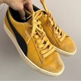 thumbnail image 2 of PU & MA Yellow Black Suede Classic Sneakers - 5.5-6US, 2 of 6