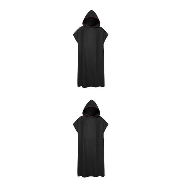 Eigraketly Toalla De Microfibra Para Baño Unisex Absorbente Toallas De Baño Ligeras Y De Felpa Para El Cuerpo Surf Poncho Toalla De Playa Negro negro 1 2piezas