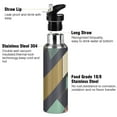 thumbnail image 3 of Yayeee 33oz Insulated Water Bottle Double Wall Stainless Steel with Flip Straw Lid, Green Geometric, 3 of 7
