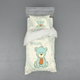 thumbnail image 2 of Ambesonne Saying Bedding Set 4 Pcs, Teddy Bear Sleep, Queen, Pale Blue Eggshell, 2 of 3