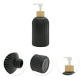 thumbnail image 5 of Unique Bargains 1 Pc Round Bottom Vertical Stripes Soap Dispenser 13.53oz Black White, 5 of 6